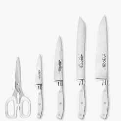 Bloc 4 couteaux Riviera Blanc + ciseaux