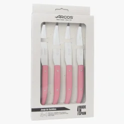 Coffret 4 couteaux à steak Microcranté Rose