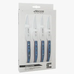 Coffret 4 couteaux à steak The Origin micarta bleu