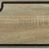 Planche à découper décors bois clair avec rigole 330 x 230 mm
