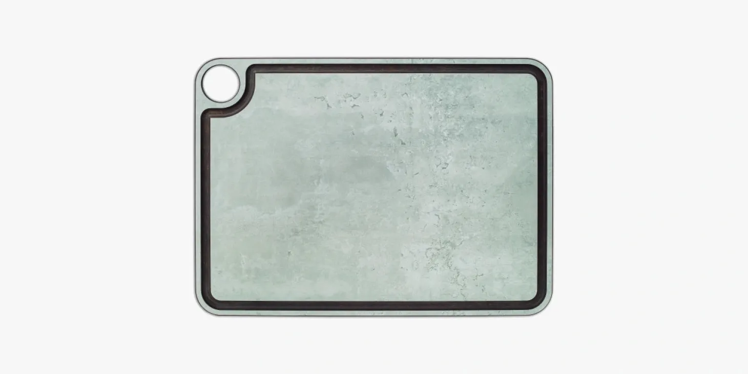 Planche à découper décors marbre avec rigole 377 x 277 mm